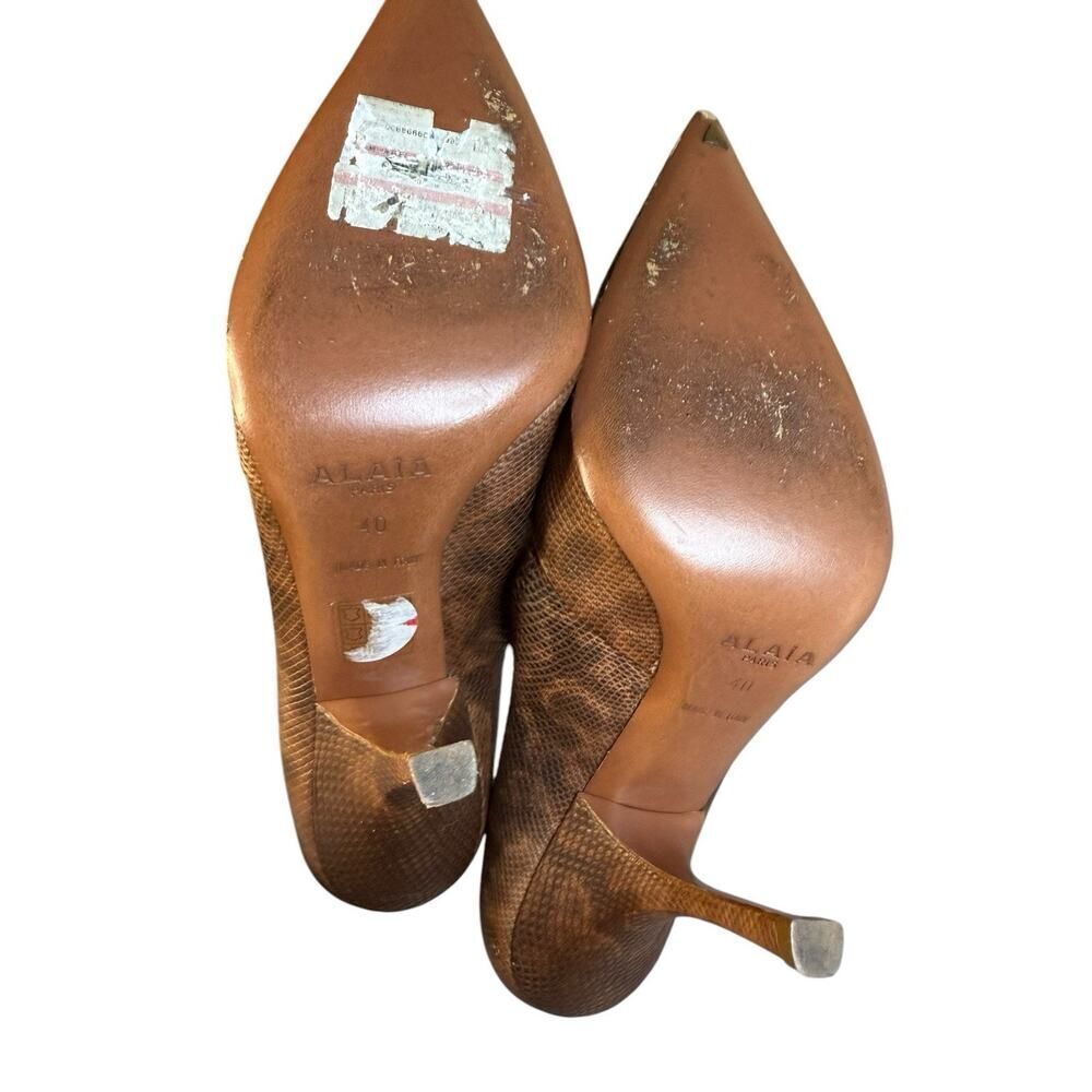 Alaa Python Embossed Leather Pointed Toe Stiletto… - image 7